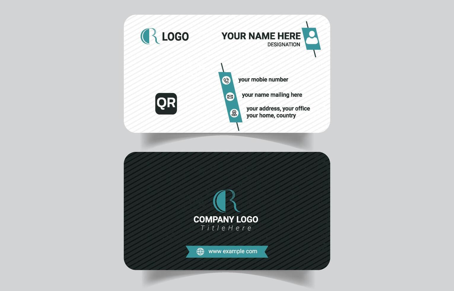 Modern business card design example vector