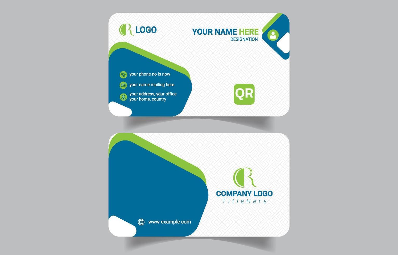 Stylish business card with QR code vector