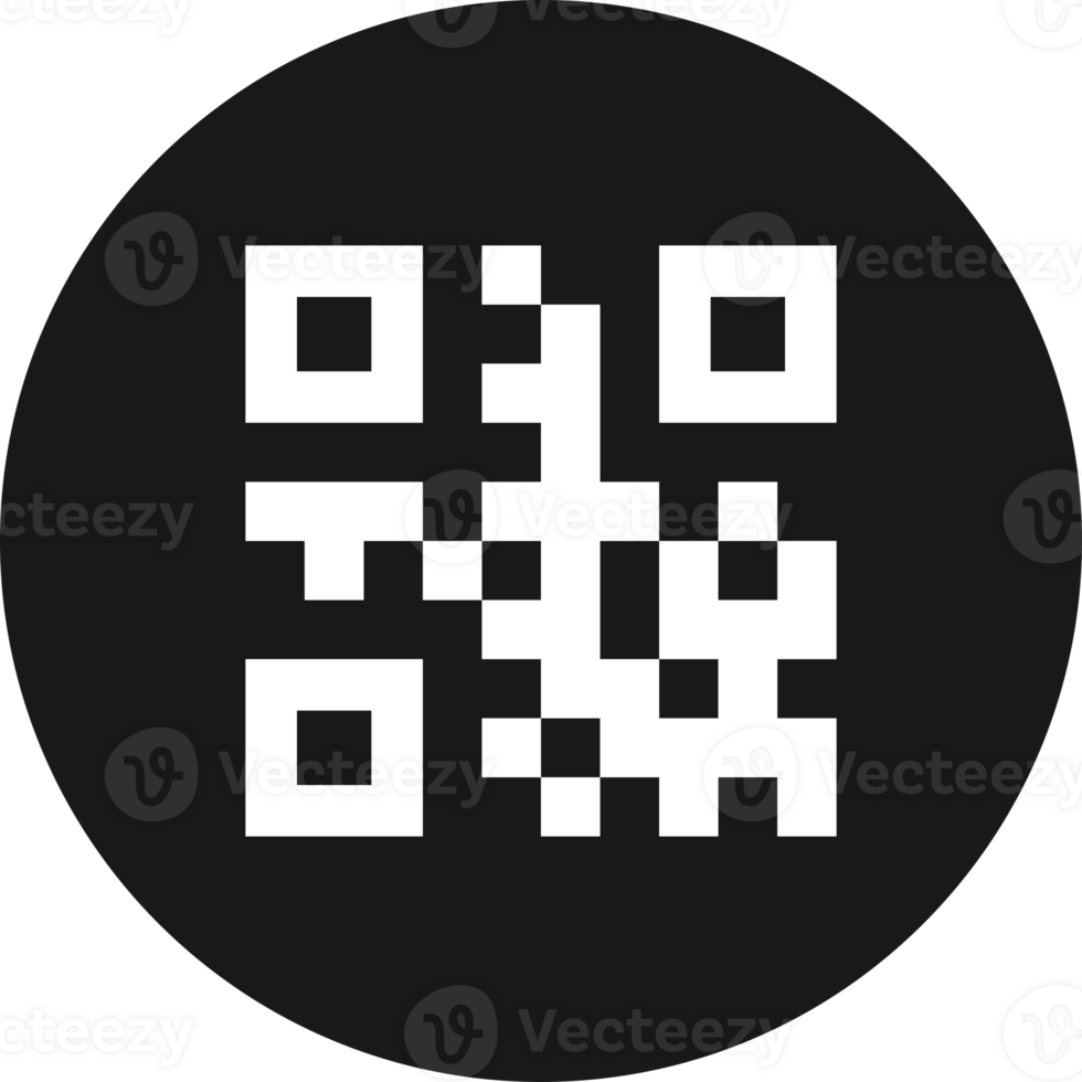 Qr code black color flat style png