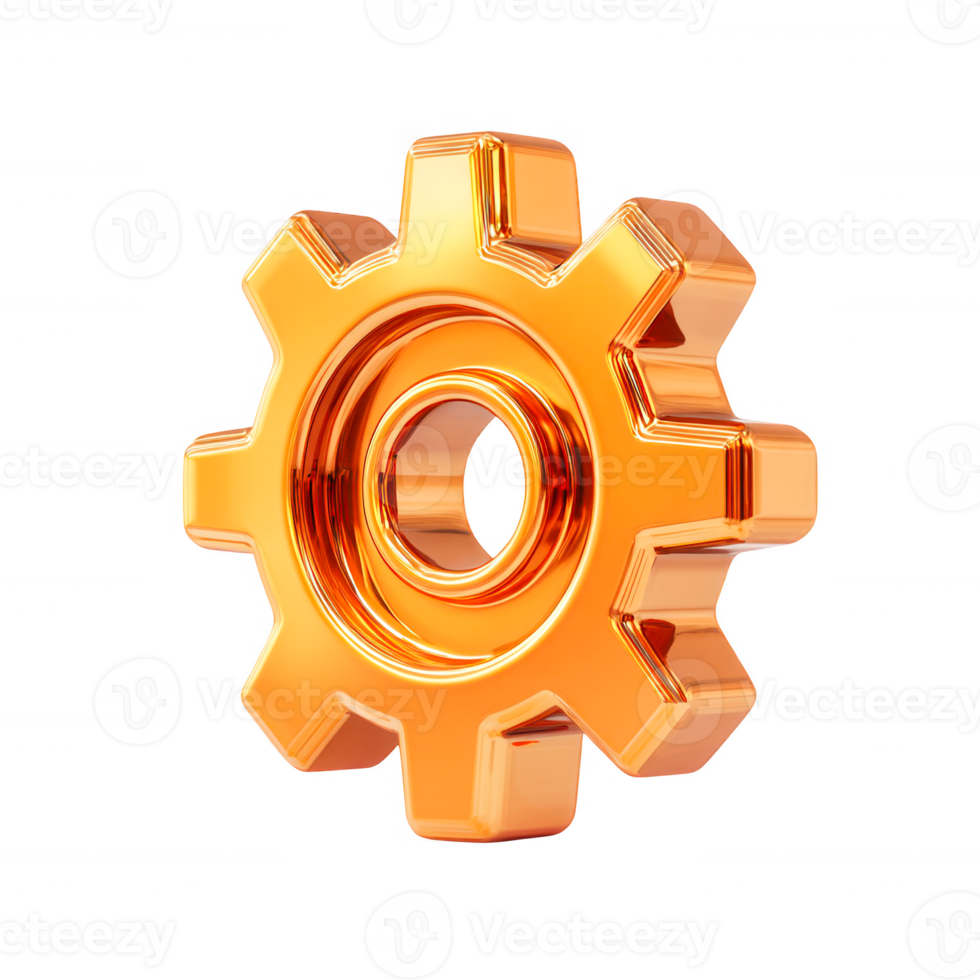Golden Gear Rotating Mechanism Engineering Design png