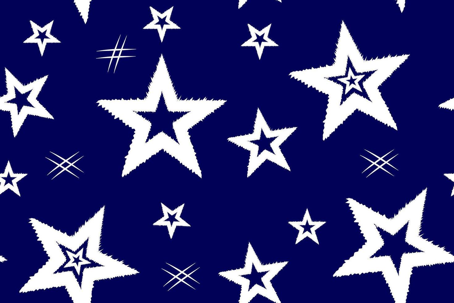 Stars seamless pattern on dark blue background vector