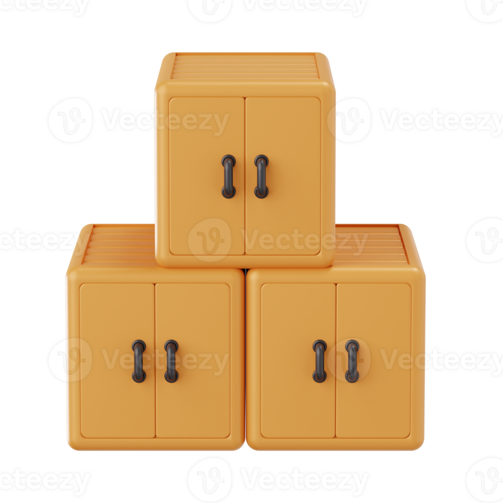 3d render cargo container stack png