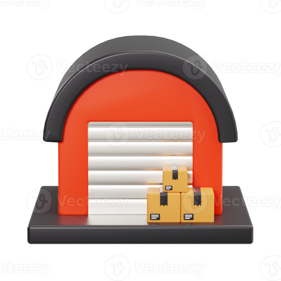 Storage and distribution center 3d illustration png