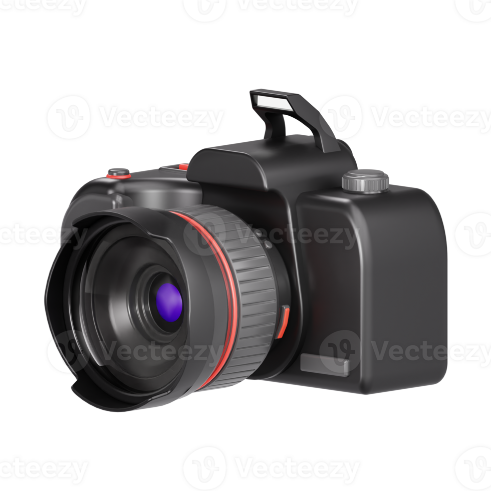 Professional digital camera 3d render png
