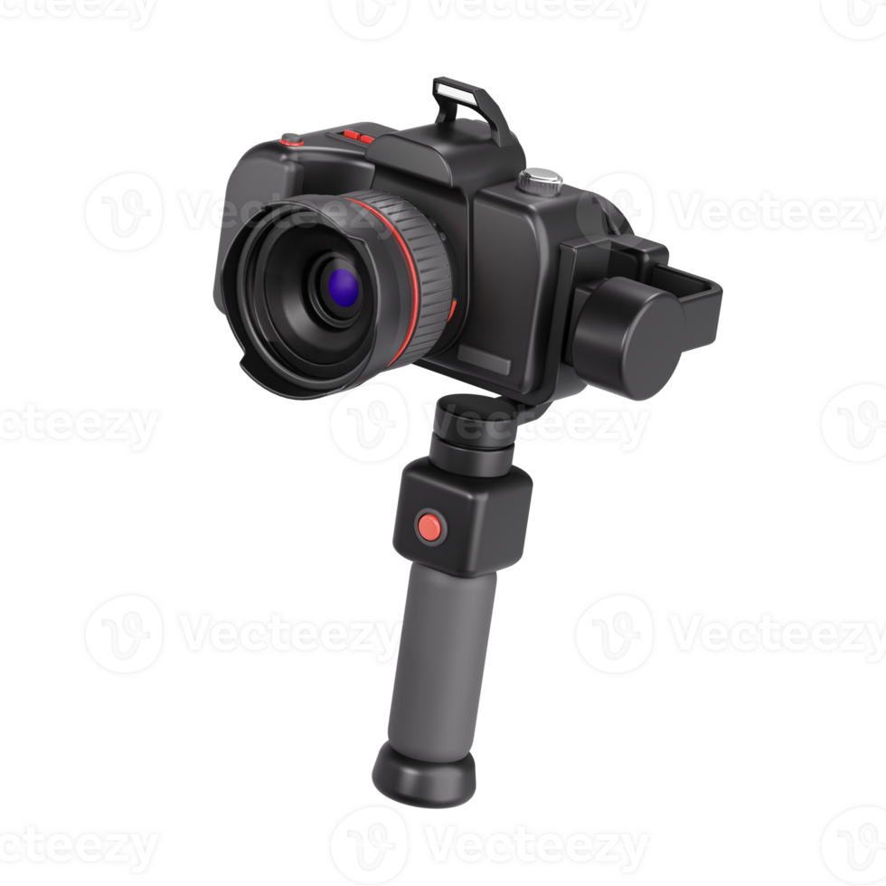3d dslr camera on gimbal png