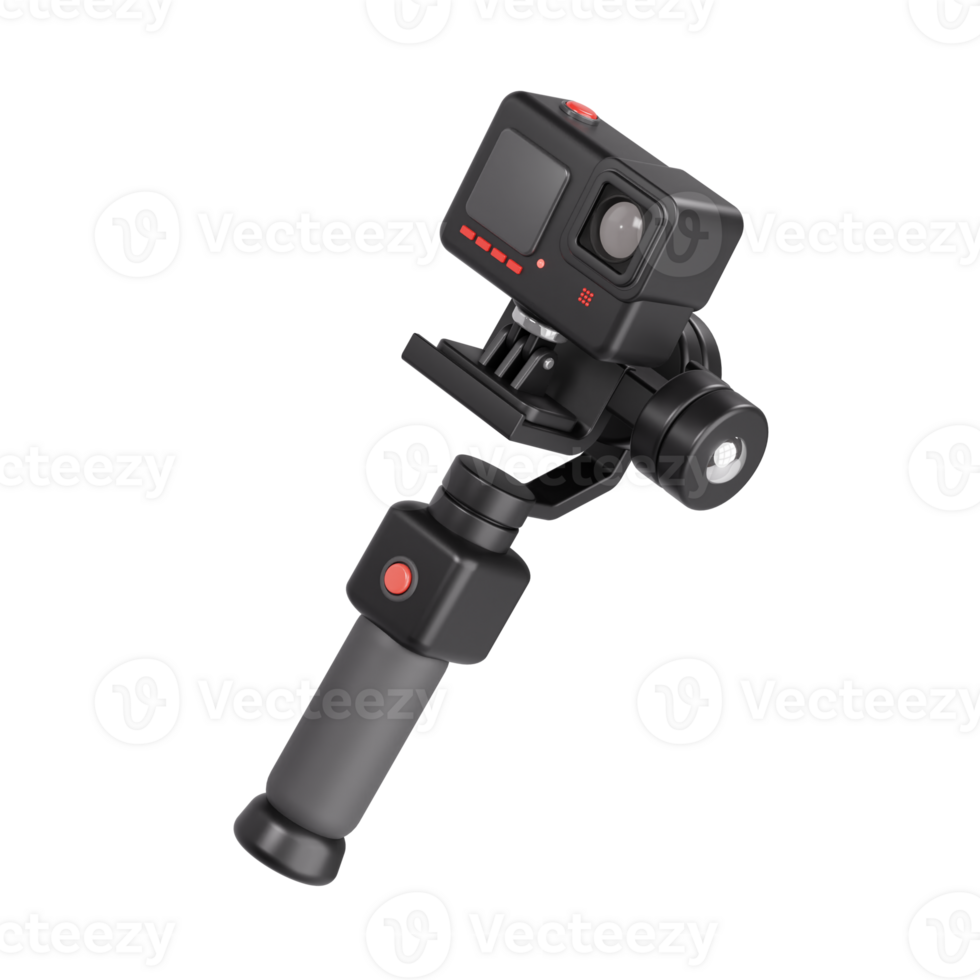 3d action camera on gimbal png