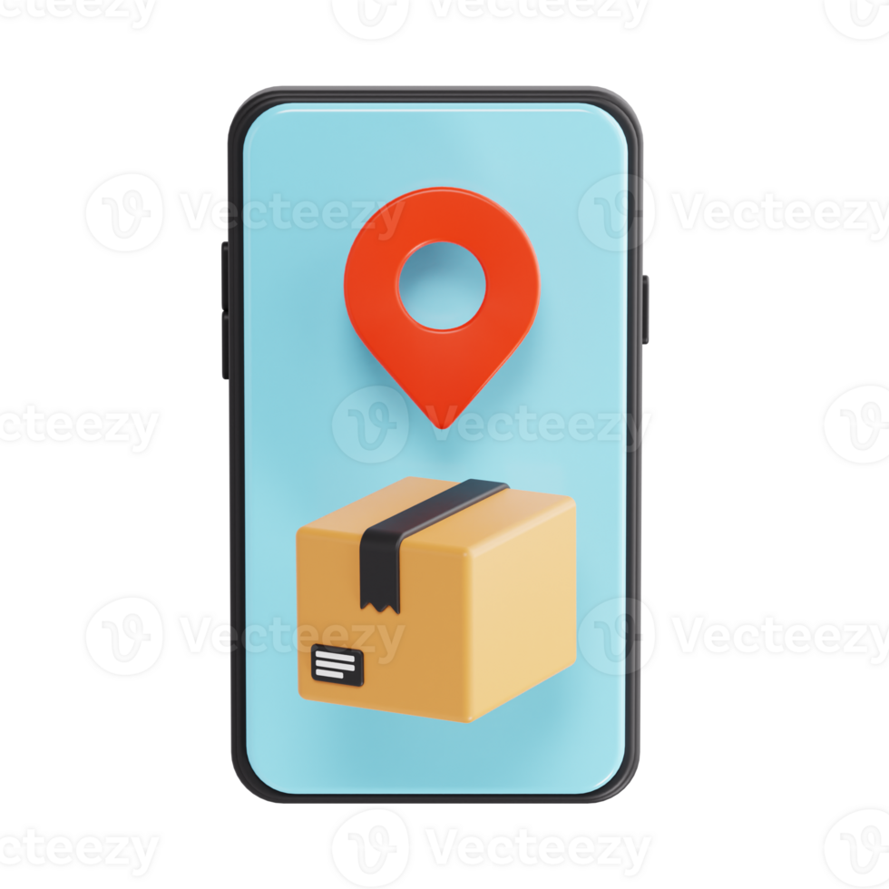 Order delivery location tracking 3d icon png