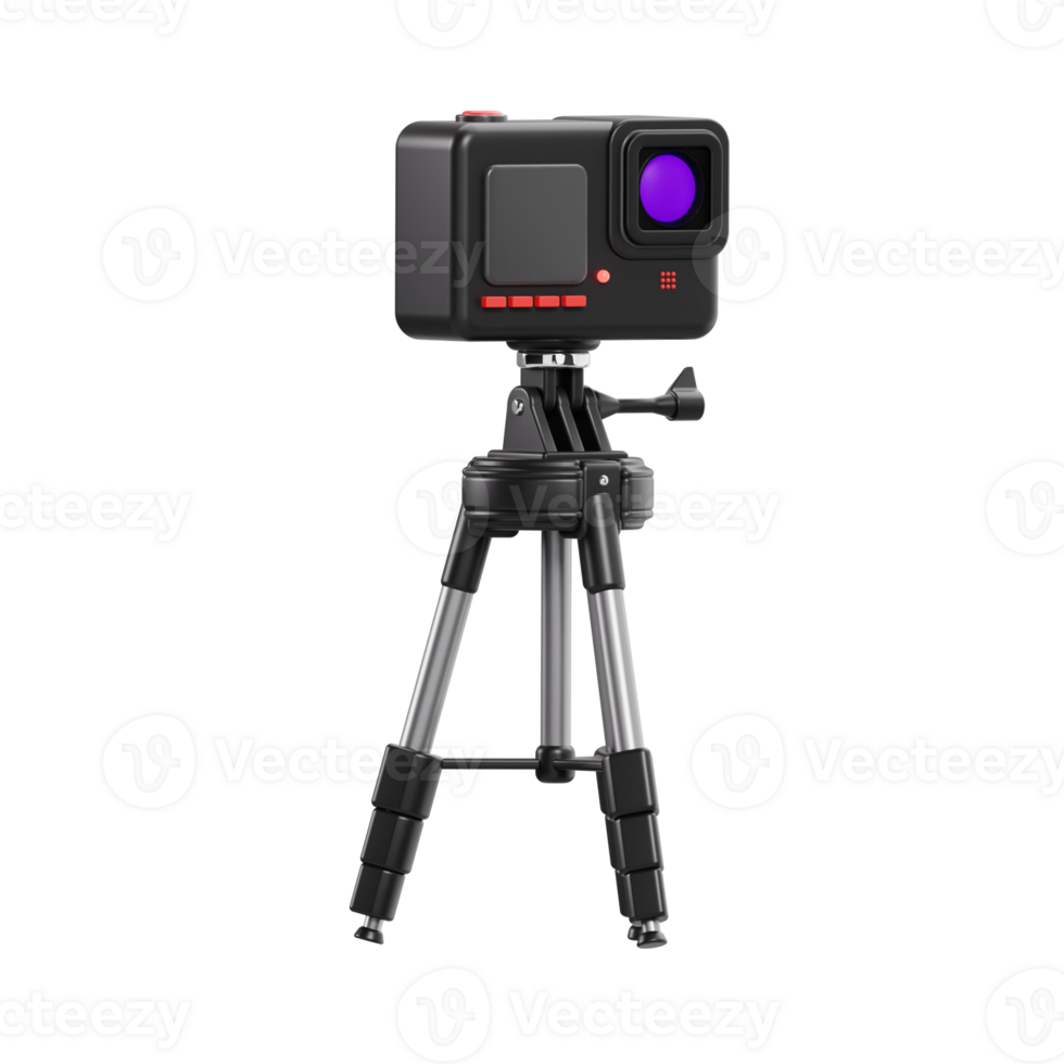 3d action camera on tripod png