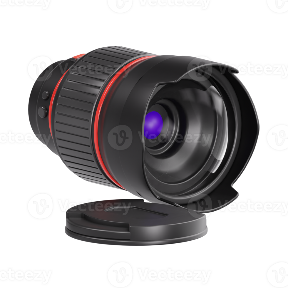 Isolated photography optical lens 3d render png