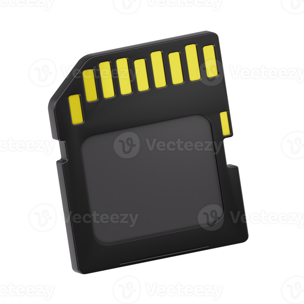 Isolated flash memory chip illustration png