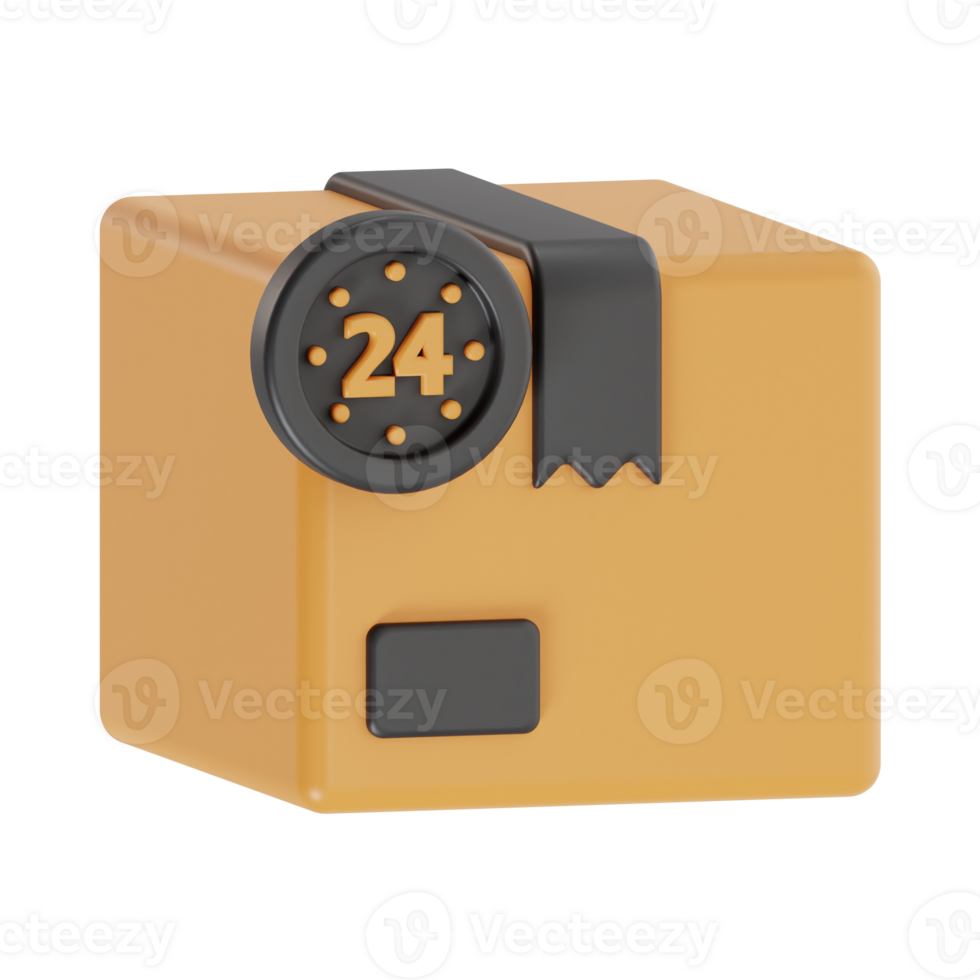 3d render 24 hours delivery icon png