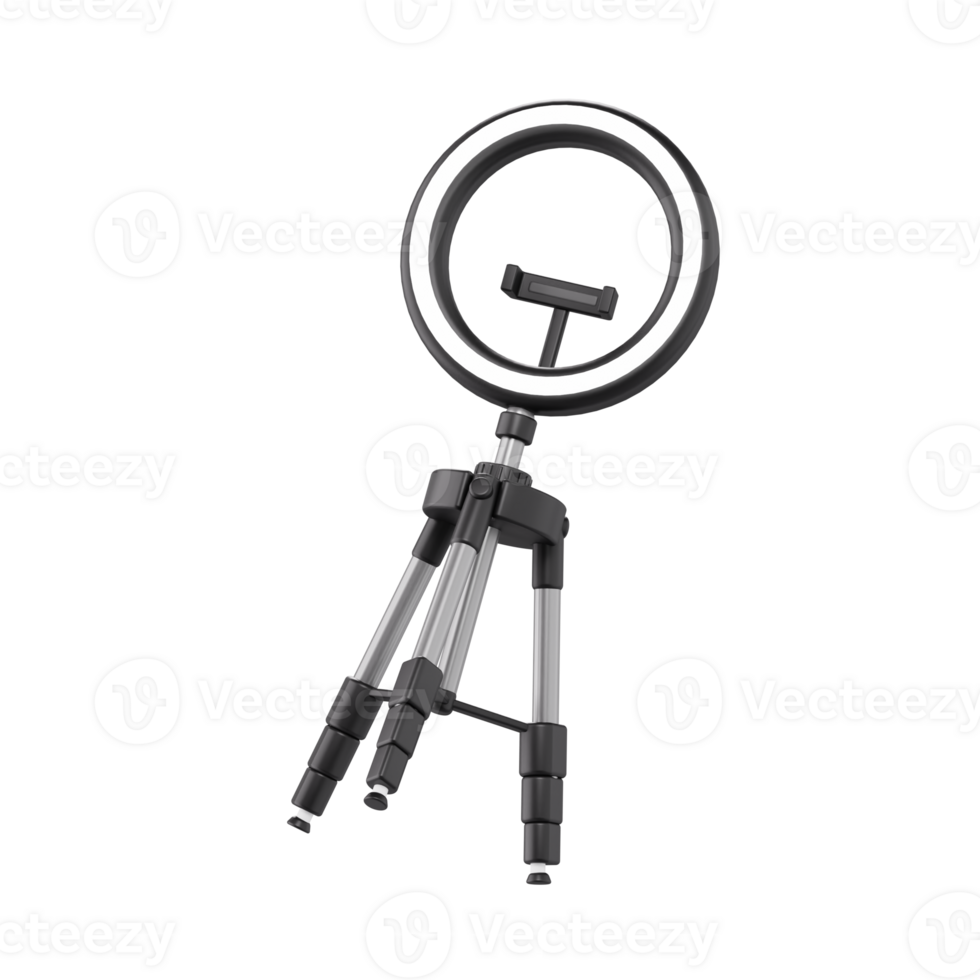3d ring light with tripod stand png
