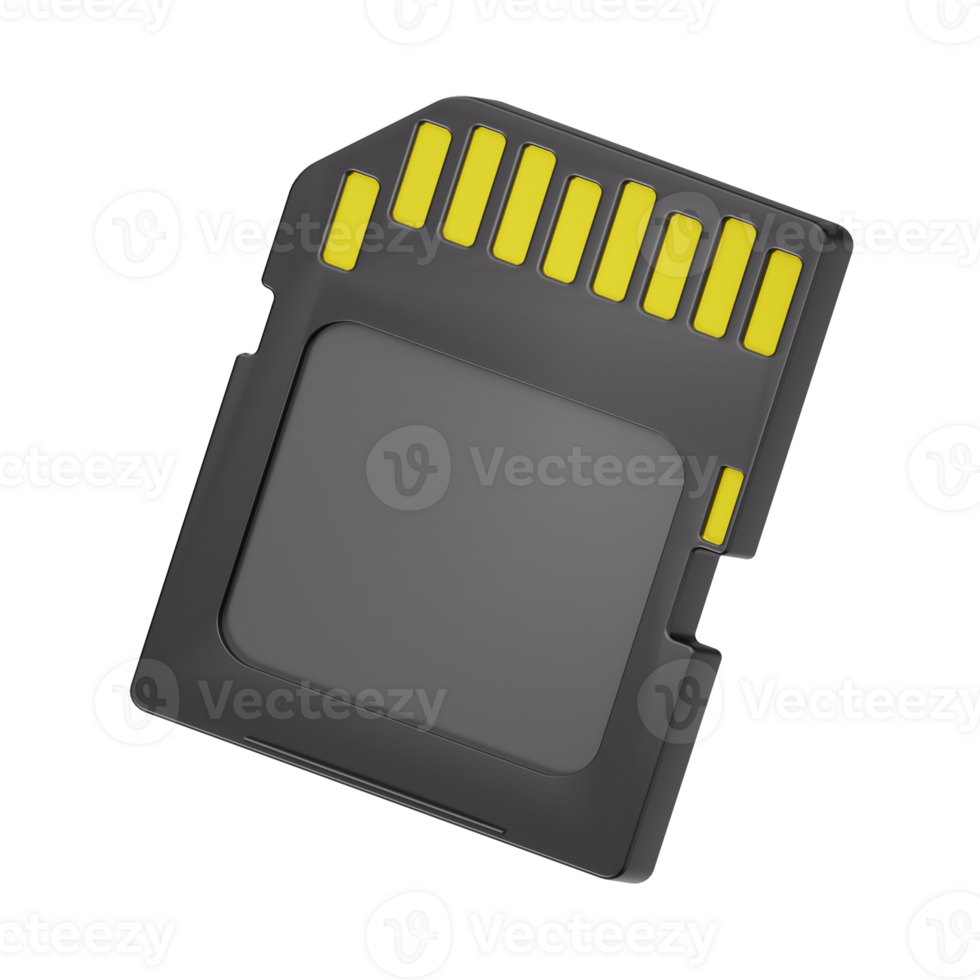Digital data storage sd card render png