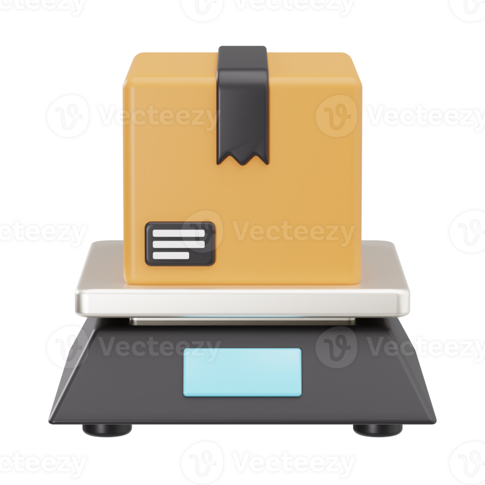 Measuring shipping weight of a parcel 3d icon png
