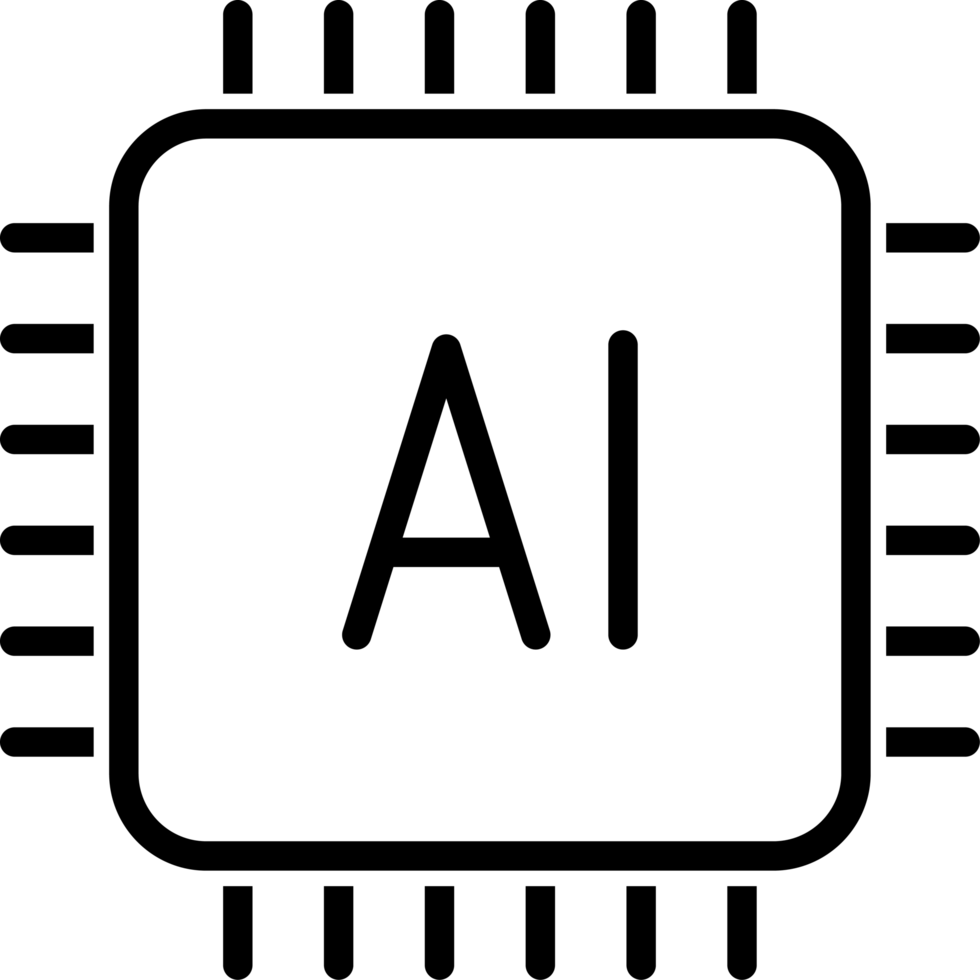 Artificial intelligence chip icon png