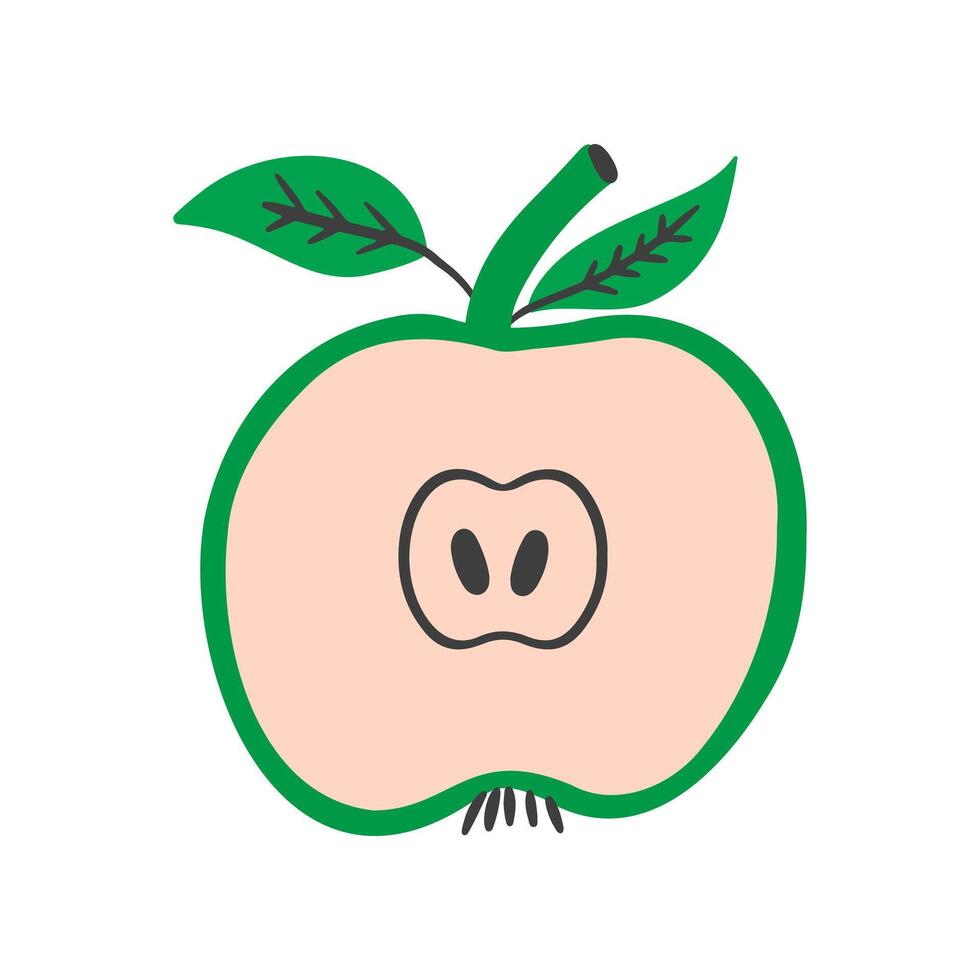 Green apple flat style vector