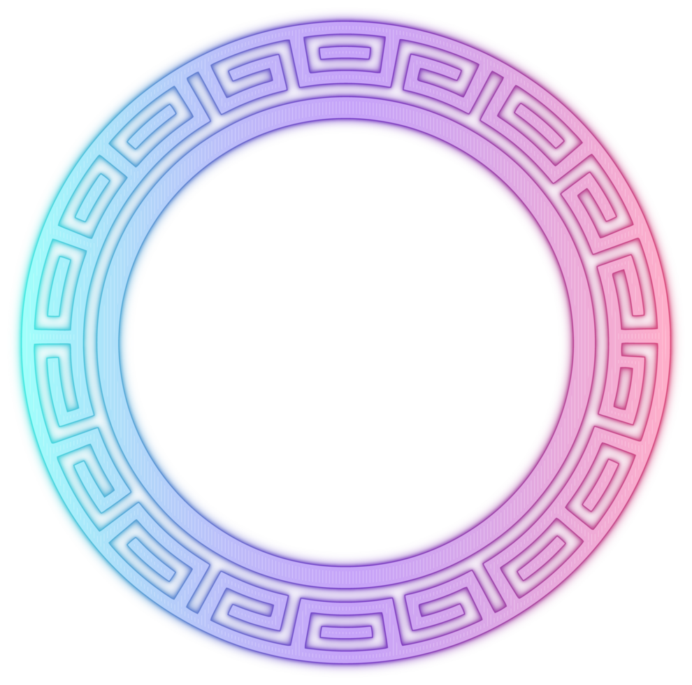 A circle with a greek design on it png