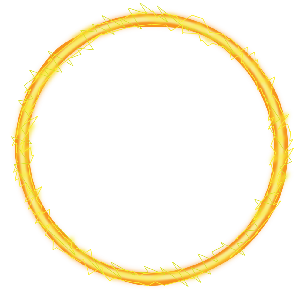 An orange ring with a small flame inside png