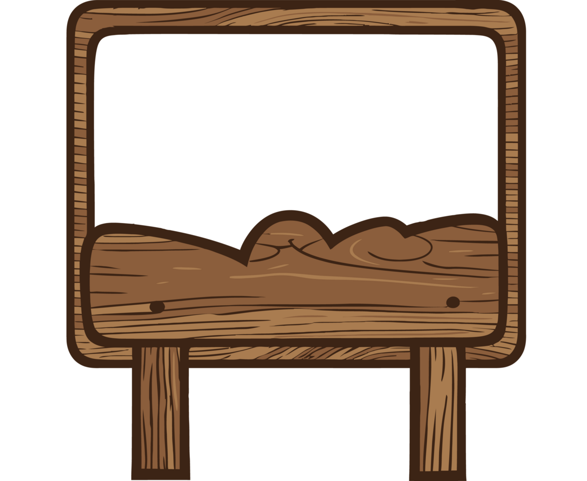 A wooden sign with a blackboard on it png