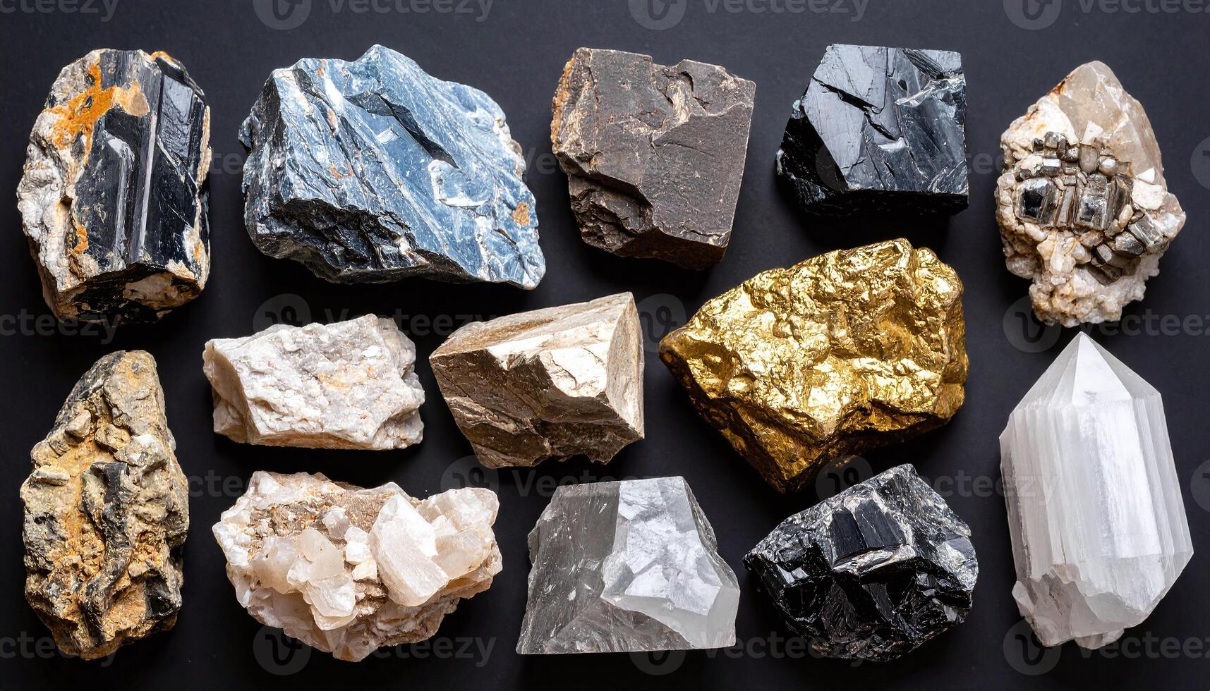 a variety of different types of minerals and rocks photo