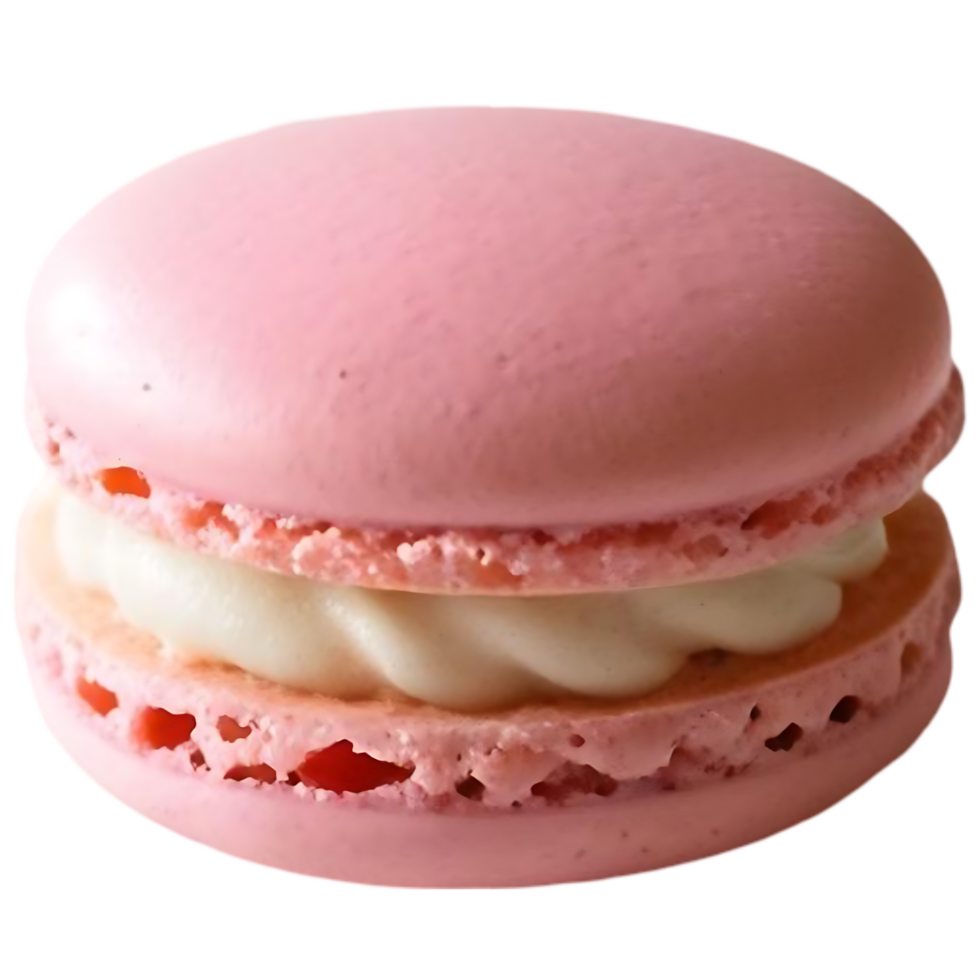 Pink Macaron with Creamy Filling and Delicate Textured Shells png
