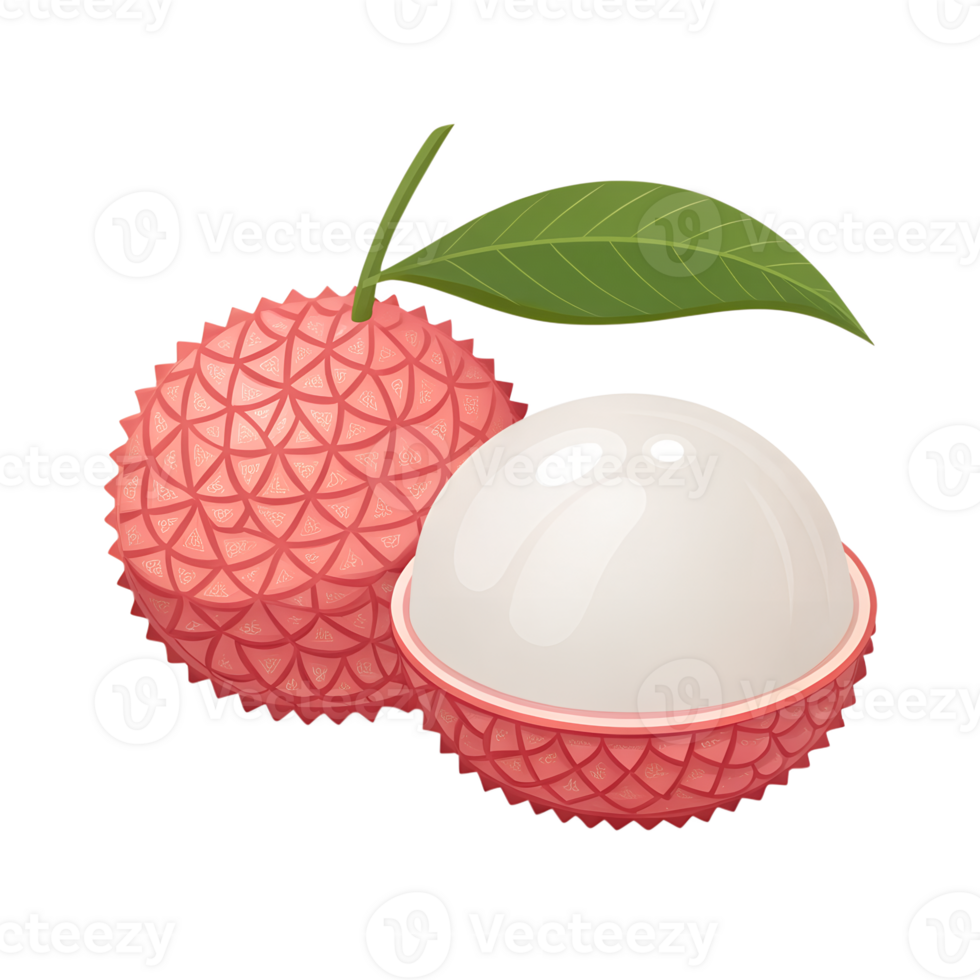 Illustration of Lychee, isolated on a transparent background png