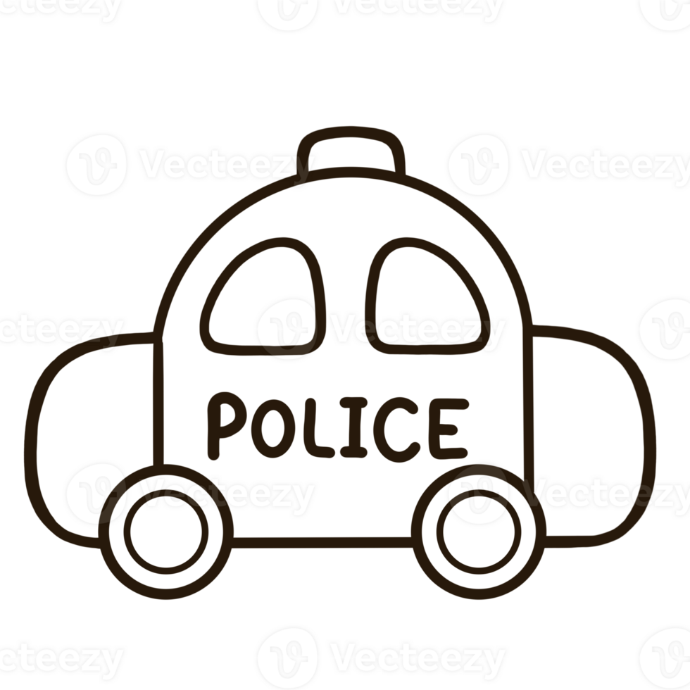 police car icon on transparent background png