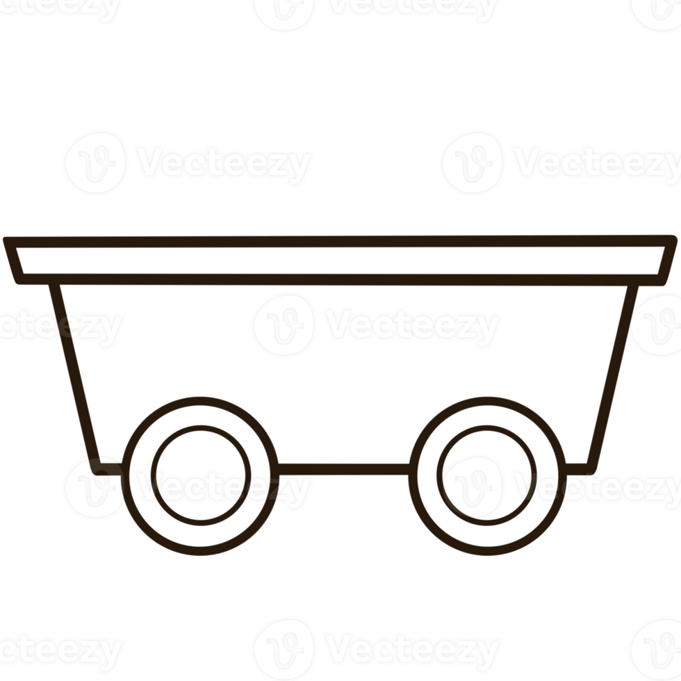 Coloring line of wagon icon on a transparent background png