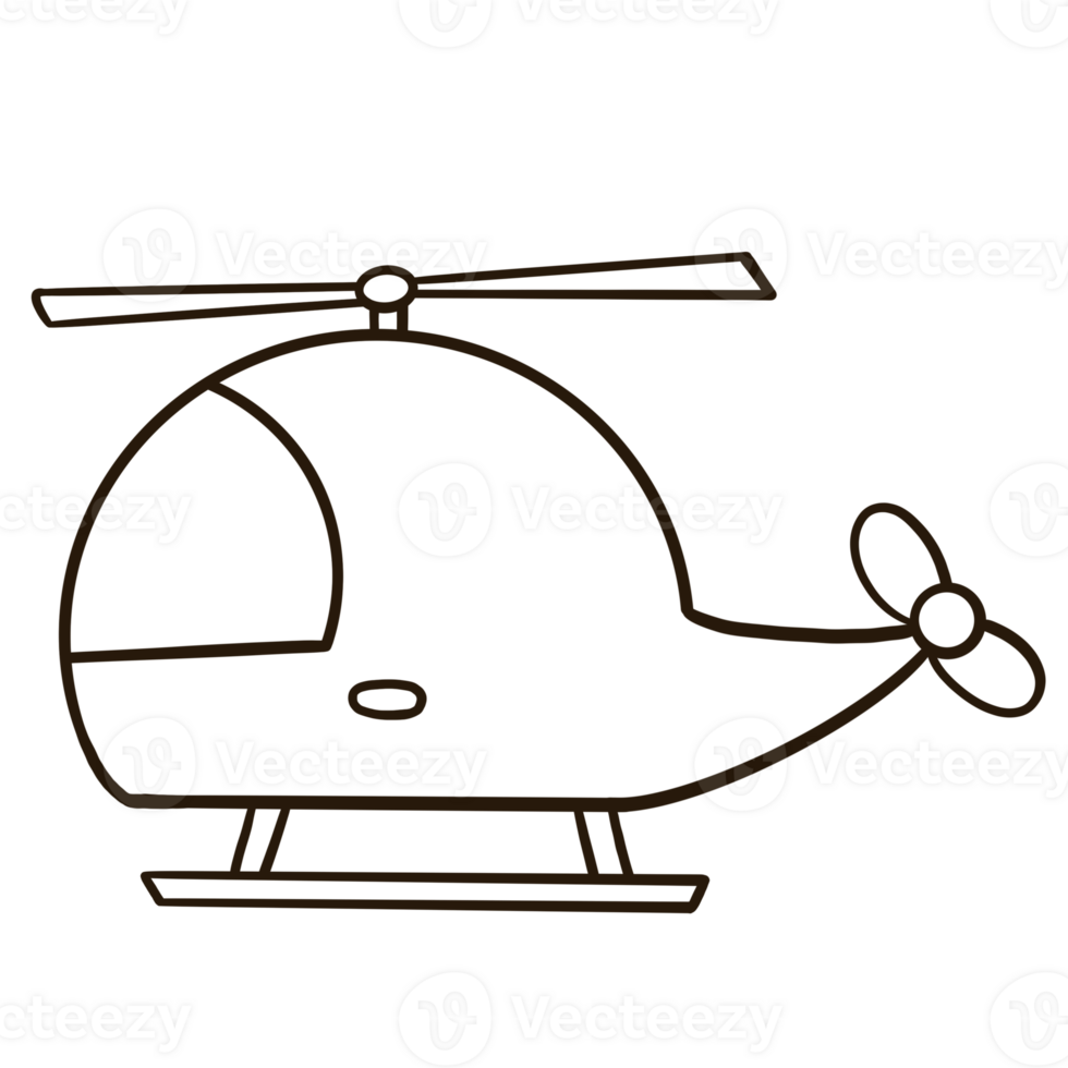 Helicopter Cartoon Line Drawing Icon png
