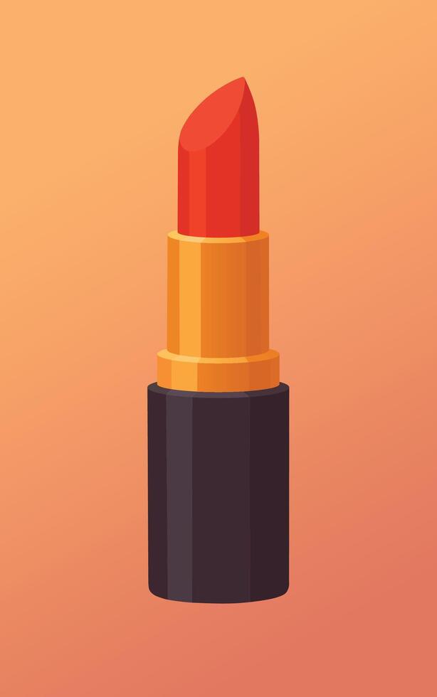 Lipstick icon on orange background vector