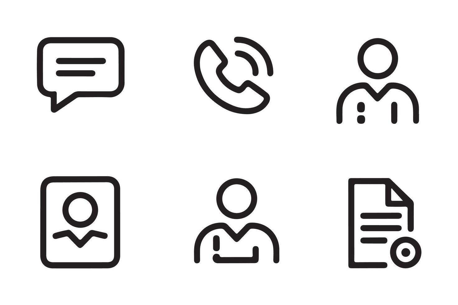Communication and contact icons set for business vector