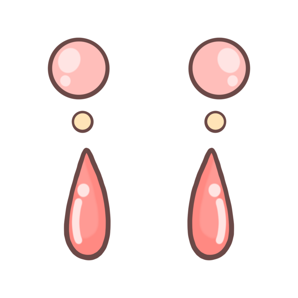 two pink earrings icon, cartoon style png
