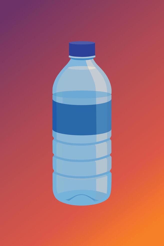 A bottle of water on a colorful background vector
