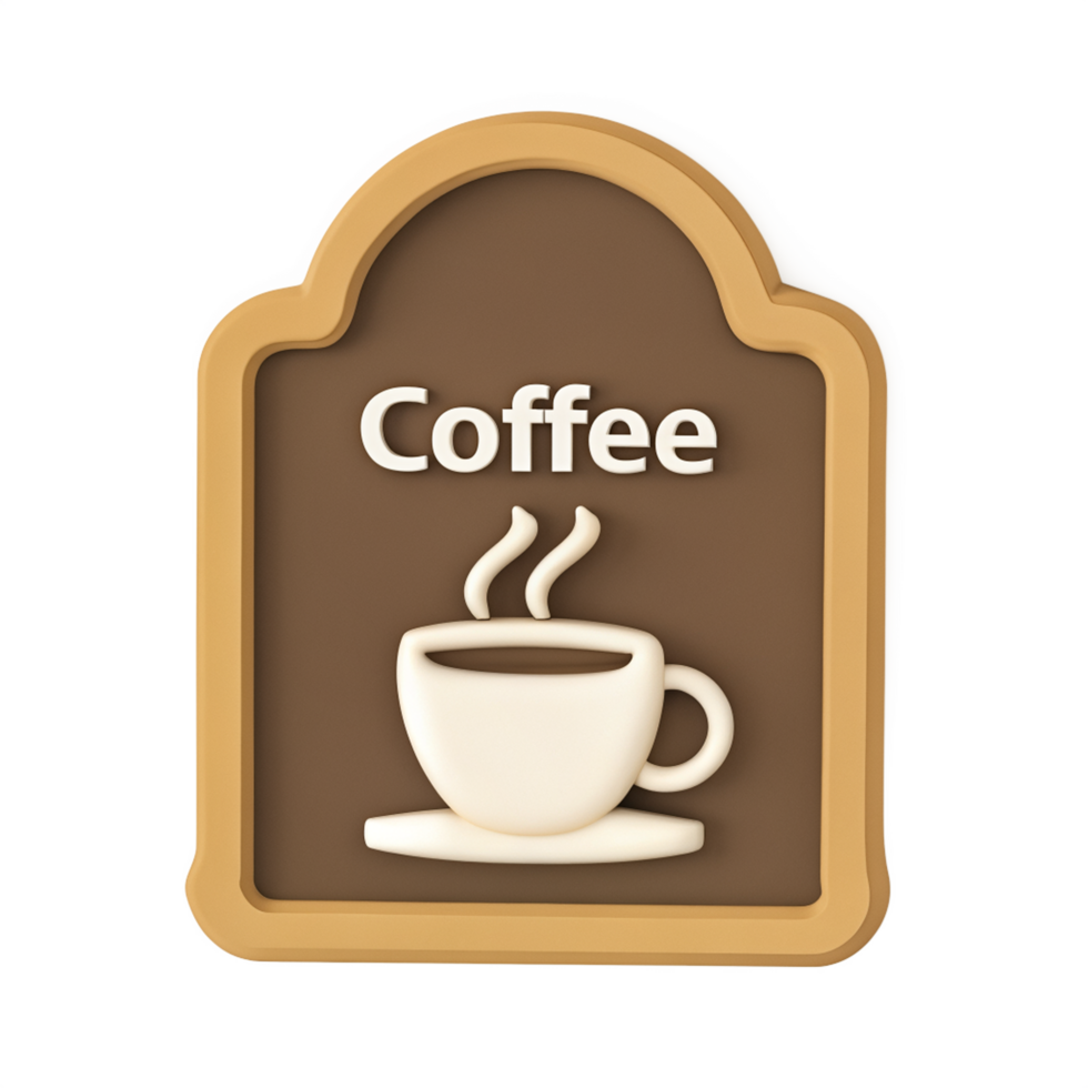 3D icon, Coffee Menu Board Illustration isolated on a transparent background png