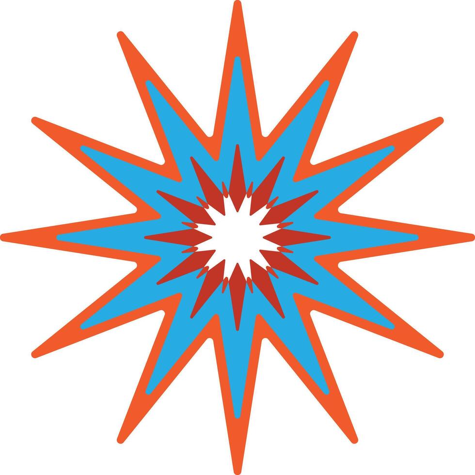 Abstract starburst design blue orange background vector