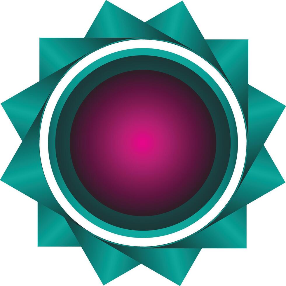 Abstract teal and magenta circular graphic design vector