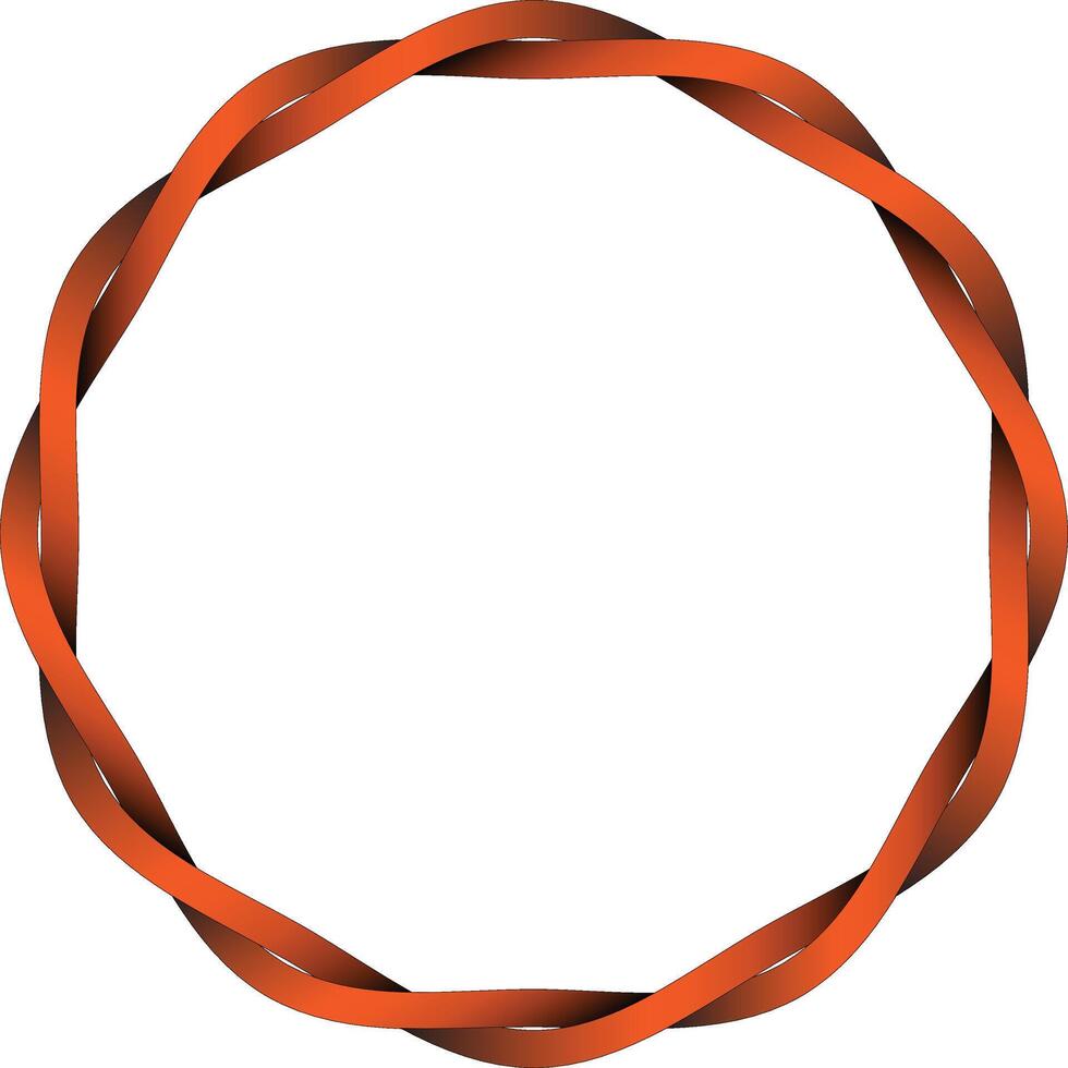 Abstract orange intertwined circular graphic design vector