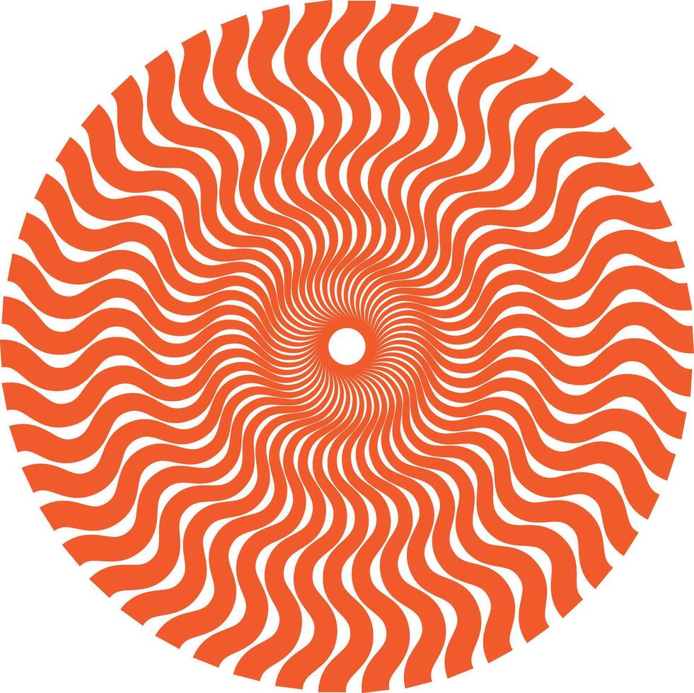 Abstract orange wavy circular design vector