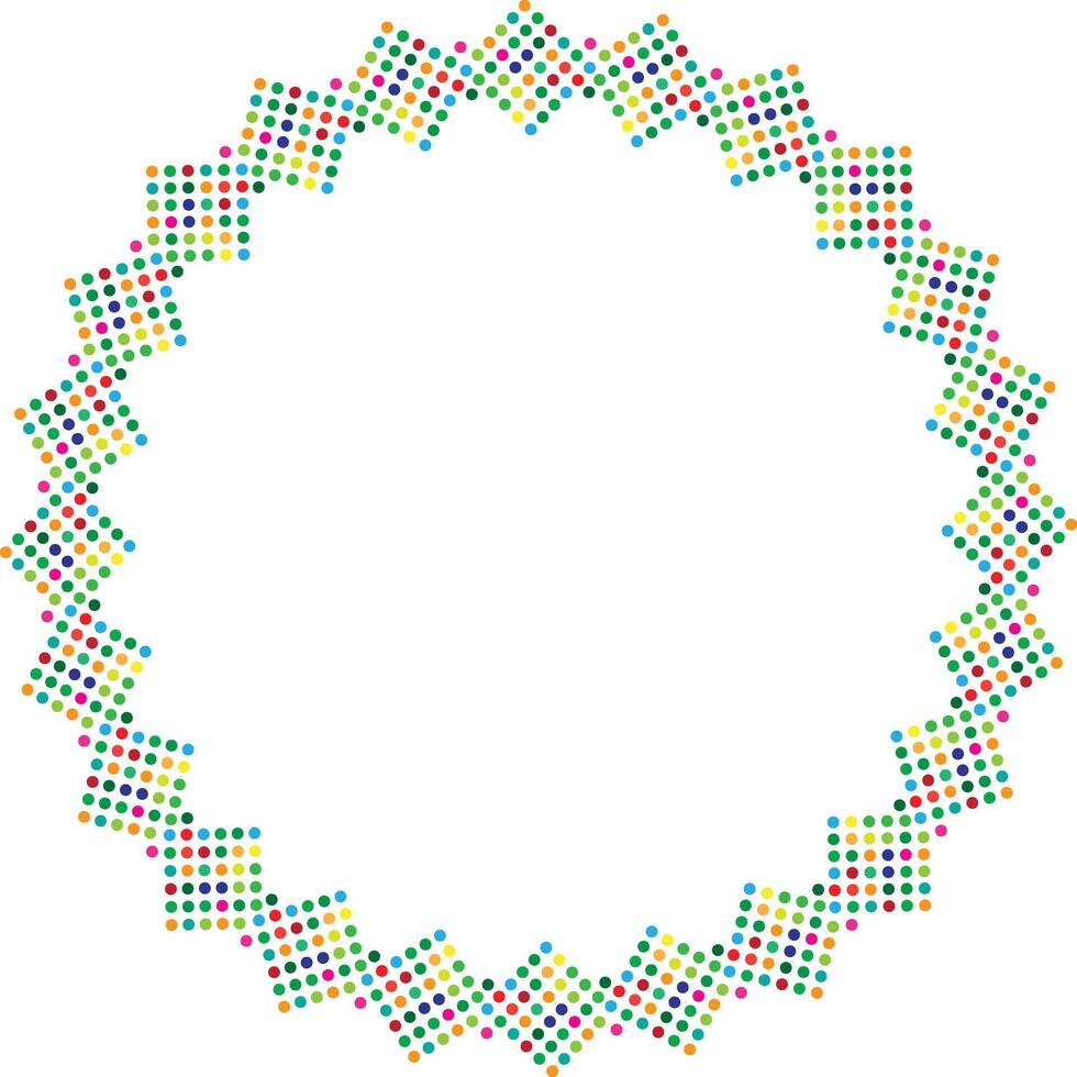 a circle with colorful dots on it vector
