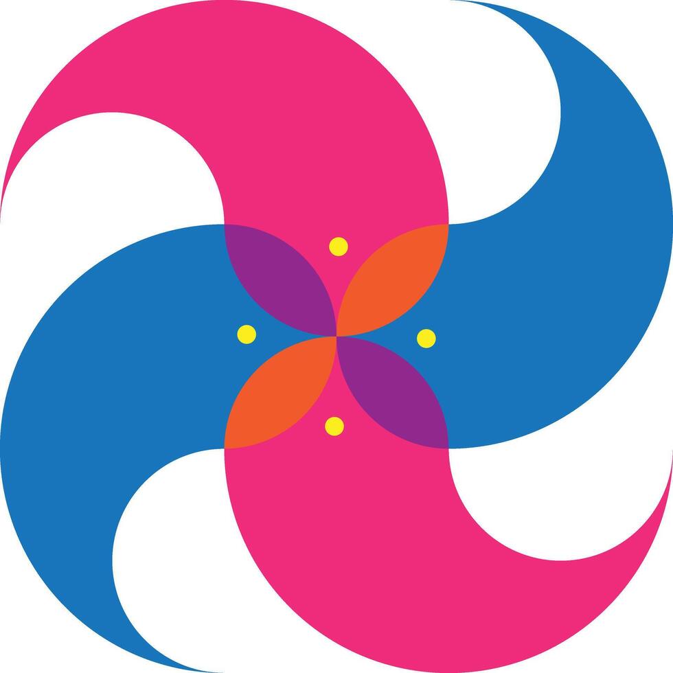 Abstract swirling colorful design element vector