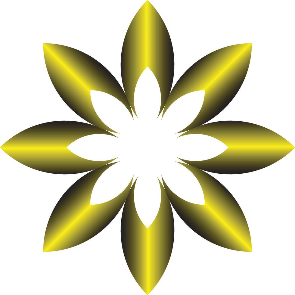 Abstract golden flower design graphic element vector