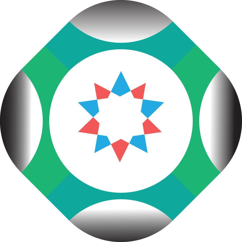 Abstract geometric teal and green design vector