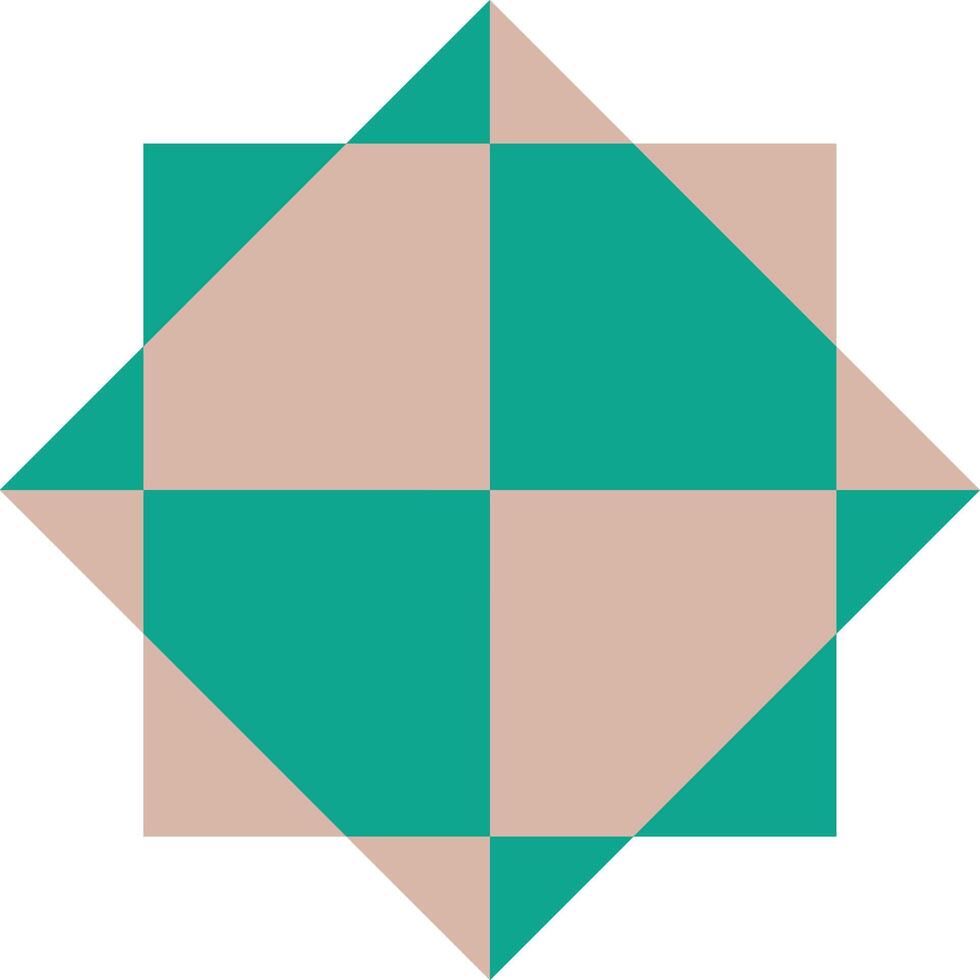 Teal and beige abstract geometric pattern design vector