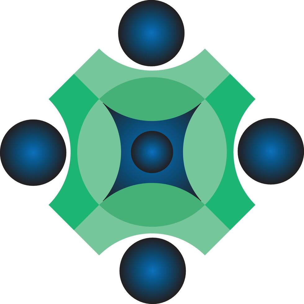 Abstract circular design with green and blue vector