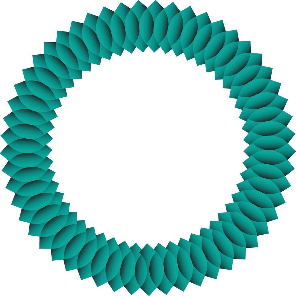 Teal abstract circular frame design element for graphics vector