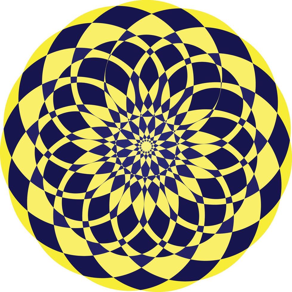 Abstract circular yellow blue design vector