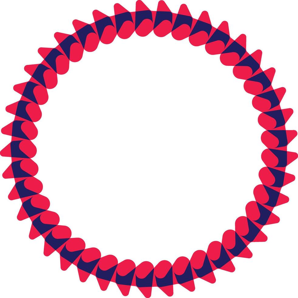 Abstract circular frame design in red and blue vector