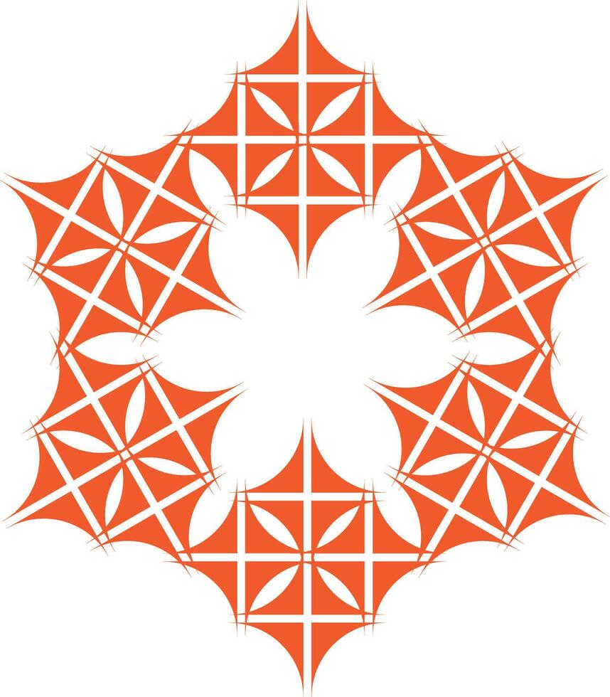 Abstract orange geometric starburst design for backgrounds vector
