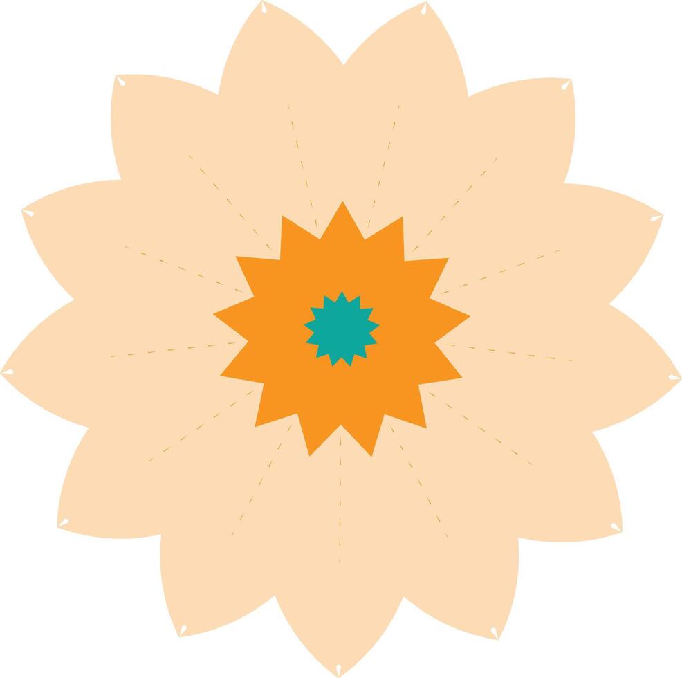 a large orange flower with a green center vector