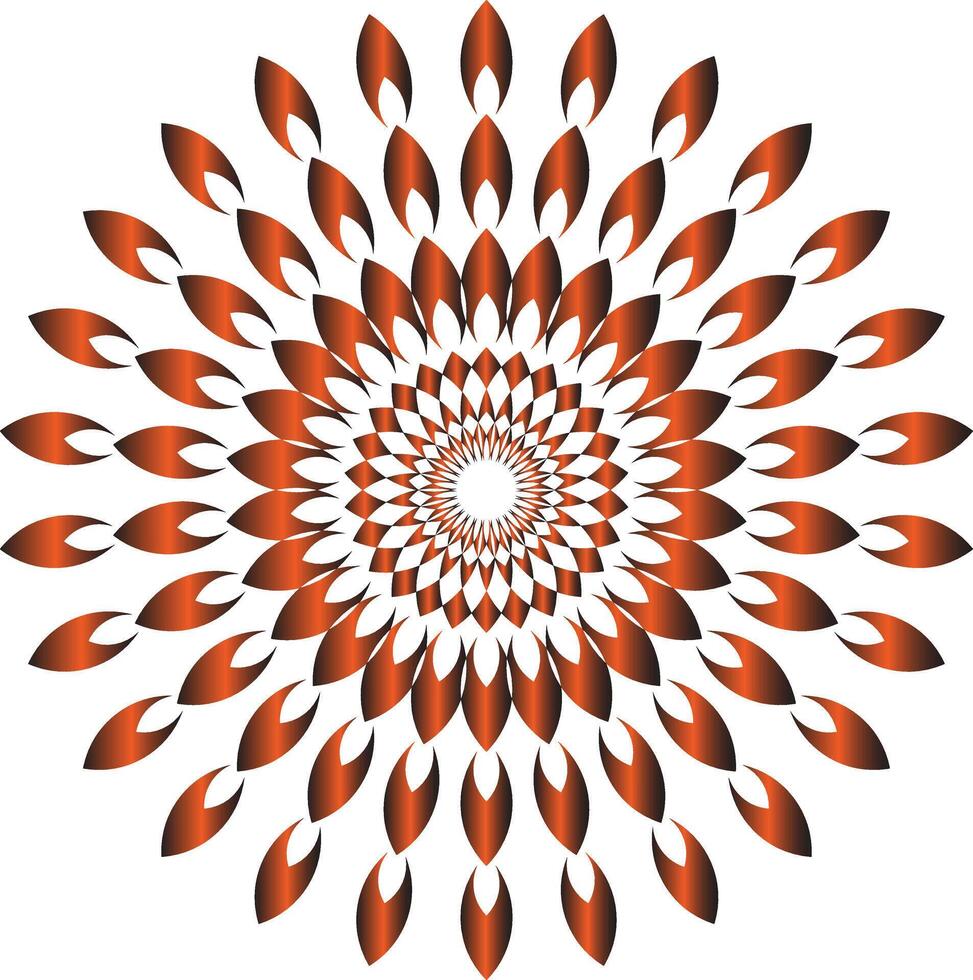 Orange flame mandala abstract design for print vector